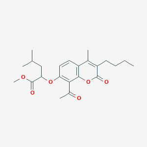 methyl 2-[(8-acetyl-3-butyl-4-methyl-2-oxo-2H-chromen-7-yl)oxy]-4-methylpentanoate