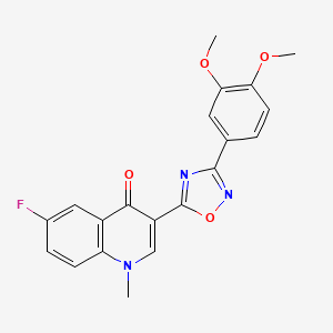 3-(3-(3,4-dimethoxyphenyl)-1,2,4-oxadiazol-5-yl)-6-fluoro-1-methylquinolin-4(1H)-one
