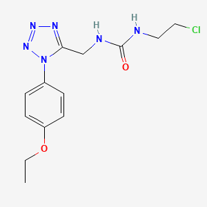 molecular formula C13H17ClN6O2 B2933387 1-(2-chloroethyl)-3-((1-(4-ethoxyphenyl)-1H-tetrazol-5-yl)methyl)urea CAS No. 921084-82-4
