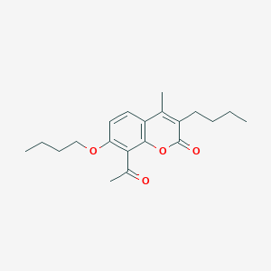 molecular formula C20H26O4 B293339 8-acetyl-7-butoxy-3-butyl-4-methyl-2H-chromen-2-one 