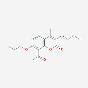 molecular formula C19H24O4 B293340 8-acetyl-3-butyl-4-methyl-7-propoxy-2H-chromen-2-one 