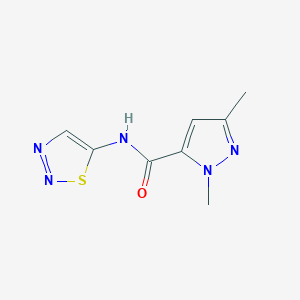 molecular formula C8H9N5OS B2933402 1,3-二甲基-N-(1,2,3-噻二唑-5-基)-1H-吡唑-5-甲酰胺 CAS No. 1808899-06-0
