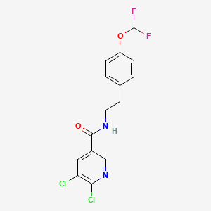 molecular formula C15H12Cl2F2N2O2 B2933404 5,6-dichloro-N-[2-[4-(difluoromethoxy)phenyl]ethyl]pyridine-3-carboxamide CAS No. 875302-30-0