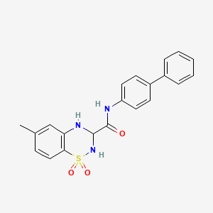 molecular formula C21H19N3O3S B2933408 N-联苯-4-基-6-甲基-3,4-二氢-2H-1,2,4-苯并噻二嗪-3-甲酰胺 1,1-二氧化物 CAS No. 941877-29-8