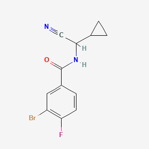 molecular formula C12H10BrFN2O B2933411 3-Bromo-N-[cyano(cyclopropyl)methyl]-4-fluorobenzamide CAS No. 1920561-83-6