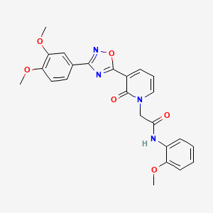 molecular formula C24H22N4O6 B2933417 2-(3-(3-(3,4-二甲氧基苯基)-1,2,4-恶二唑-5-基)-2-氧代吡啶-1(2H)-基)-N-(2-甲氧基苯基)乙酰胺 CAS No. 1105225-44-2
