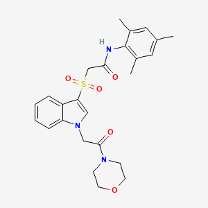 molecular formula C25H29N3O5S B2933426 N-mesityl-2-((1-(2-morpholino-2-oxoethyl)-1H-indol-3-yl)sulfonyl)acetamide CAS No. 878059-06-4
