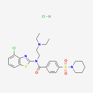 molecular formula C25H32Cl2N4O3S2 B2933427 N-(4-chlorobenzo[d]thiazol-2-yl)-N-(2-(diethylamino)ethyl)-4-(piperidin-1-ylsulfonyl)benzamide hydrochloride CAS No. 1321708-05-7