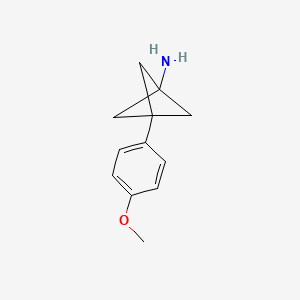 molecular formula C12H15NO B2933431 3-(4-Methoxyphenyl)bicyclo[1.1.1]pentan-1-amine CAS No. 2252382-04-8