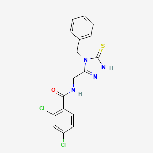 molecular formula C17H14Cl2N4OS B2933436 N-[(4-benzyl-5-sulfanylidene-1H-1,2,4-triazol-3-yl)methyl]-2,4-dichlorobenzamide CAS No. 392248-15-6