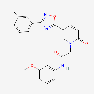 molecular formula C23H20N4O4 B2933440 N-(3-methoxyphenyl)-2-{5-[3-(3-methylphenyl)-1,2,4-oxadiazol-5-yl]-2-oxopyridin-1(2H)-yl}acetamide CAS No. 1326846-50-7