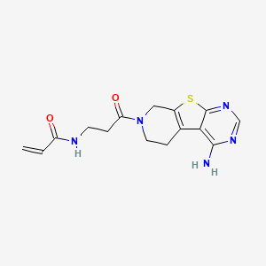 molecular formula C15H17N5O2S B2933444 N-[3-(3-Amino-8-thia-4,6,11-triazatricyclo[7.4.0.02,7]trideca-1(9),2,4,6-tetraen-11-yl)-3-oxopropyl]prop-2-enamide CAS No. 2361862-82-8