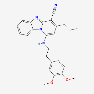 molecular formula C25H26N4O2 B2933446 1-{[2-(3,4-二甲氧基苯基)乙基]氨基}-3-丙基吡啶并[1,2-a]苯并咪唑-4-甲腈 CAS No. 488826-75-1