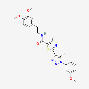molecular formula C25H27N5O4S B2933449 N-(3,4-二甲氧基苯乙基)-2-(1-(3-甲氧基苯基)-5-甲基-1H-1,2,3-三唑-4-基)-4-甲基噻唑-5-甲酰胺 CAS No. 1251632-92-4