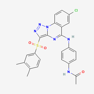 N-[4-({7-chloro-3-[(3,4-dimethylphenyl)sulfonyl][1,2,3]triazolo[1,5-a]quinazolin-5-yl}amino)phenyl]acetamide