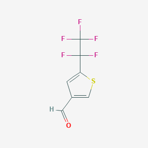 molecular formula C7H3F5OS B2933453 5-(1,1,2,2,2-五氟乙基)噻吩-3-甲醛 CAS No. 2418711-60-9