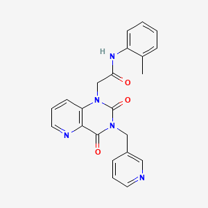 molecular formula C22H19N5O3 B2933454 2-(2,4-dioxo-3-(pyridin-3-ylmethyl)-3,4-dihydropyrido[3,2-d]pyrimidin-1(2H)-yl)-N-(o-tolyl)acetamide CAS No. 941908-12-9