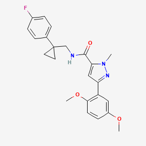 3-(2,5-dimethoxyphenyl)-N-((1-(4-fluorophenyl)cyclopropyl)methyl)-1-methyl-1H-pyrazole-5-carboxamide
