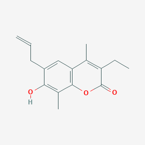 molecular formula C16H18O3 B293346 6-allyl-3-ethyl-7-hydroxy-4,8-dimethyl-2H-chromen-2-one 