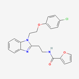 N-[2-[1-[2-(4-chlorophenoxy)ethyl]benzimidazol-2-yl]ethyl]furan-2-carboxamide