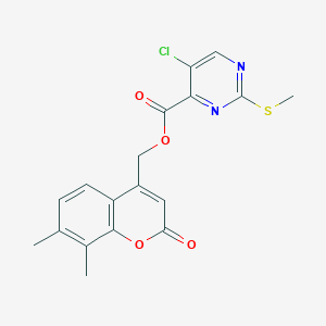 (7,8-dimethyl-2-oxo-2H-chromen-4-yl)methyl 5-chloro-2-(methylsulfanyl)pyrimidine-4-carboxylate