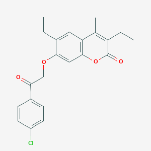 molecular formula C22H21ClO4 B293349 7-[2-(4-chlorophenyl)-2-oxoethoxy]-3,6-diethyl-4-methyl-2H-chromen-2-one 