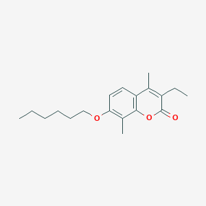 molecular formula C19H26O3 B293351 3-ethyl-7-(hexyloxy)-4,8-dimethyl-2H-chromen-2-one 