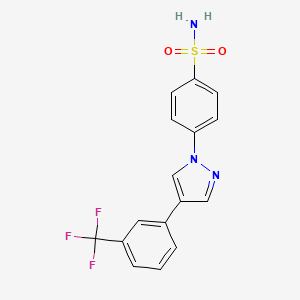 molecular formula C16H12F3N3O2S B2933513 4-{4-[3-(三氟甲基)苯基]-1H-吡唑-1-基}苯磺酰胺 CAS No. 955963-64-1