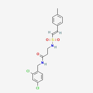 molecular formula C19H20Cl2N2O3S B2933514 N-[(2,4-dichlorophenyl)methyl]-3-[[(E)-2-(4-methylphenyl)ethenyl]sulfonylamino]propanamide CAS No. 925409-12-7