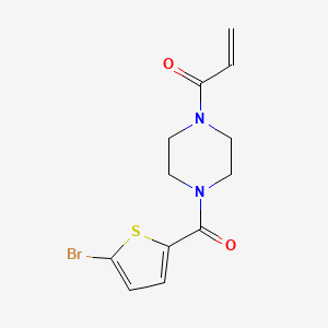 molecular formula C12H13BrN2O2S B2933519 1-[4-(5-Bromothiophene-2-carbonyl)piperazin-1-yl]prop-2-en-1-one CAS No. 2396580-55-3