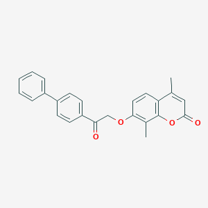 molecular formula C25H20O4 B293352 7-[2-(biphenyl-4-yl)-2-oxoethoxy]-4,8-dimethyl-2H-chromen-2-one 