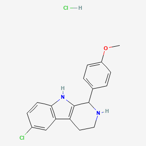 molecular formula C18H18Cl2N2O B2933530 6-氯-1-(4-甲氧基苯基)-2,3,4,9-四氢-1H-β-咔啉盐酸盐 CAS No. 1256760-54-9