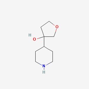 molecular formula C9H17NO2 B2933544 3-Piperidin-4-yloxolan-3-ol CAS No. 2445786-49-0