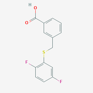molecular formula C14H10F2O2S B2933545 3-{[(2,5-二氟苯基)硫代]甲基}苯甲酸 CAS No. 1097168-07-4