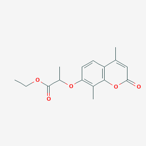 molecular formula C16H18O5 B293355 ethyl 2-[(4,8-dimethyl-2-oxo-2H-chromen-7-yl)oxy]propanoate 