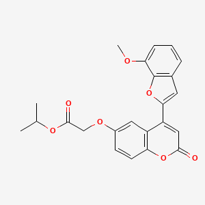 molecular formula C23H20O7 B2933570 甲基乙基 2-[4-(7-甲氧基苯并[d]呋喃-2-基)-2-氧代色烯-6-氧基]乙酸酯 CAS No. 898447-91-1