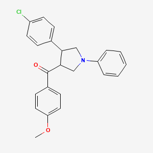 molecular formula C24H22ClNO2 B2933573 [4-(4-chlorophenyl)-1-phenyltetrahydro-1H-pyrrol-3-yl](4-methoxyphenyl)methanone CAS No. 551921-54-1