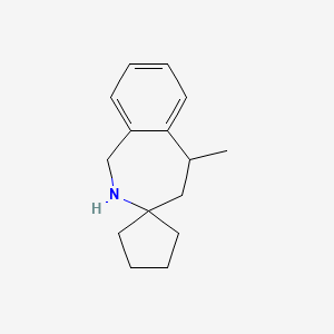 molecular formula C15H21N B2933576 5-甲基-1,2,4,5-四氢螺[2-苯并氮杂菲-3,1'-环戊烷] CAS No. 143425-83-6