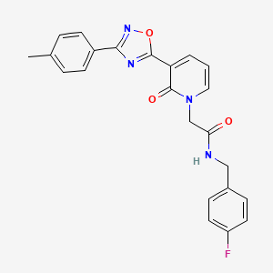 N-(4-fluorobenzyl)-2-[3-[3-(4-methylphenyl)-1,2,4-oxadiazol-5-yl]-2-oxopyridin-1(2H)-yl]acetamide