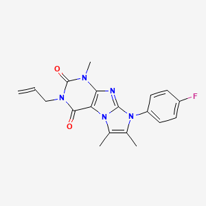 molecular formula C19H18FN5O2 B2933586 3-allyl-8-(4-fluorophenyl)-1,6,7-trimethyl-1H-imidazo[2,1-f]purine-2,4(3H,8H)-dione CAS No. 887458-89-1