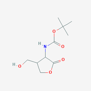 molecular formula C10H17NO5 B2933596 Tert-butyl N-[4-(hydroxymethyl)-2-oxooxolan-3-yl]carbamate CAS No. 2411194-43-7