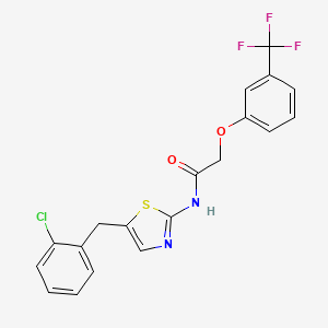 molecular formula C19H14ClF3N2O2S B2933598 N-[5-(2-氯苄基)-1,3-噻唑-2-基]-2-[3-(三氟甲基)苯氧基]乙酰胺 CAS No. 301176-63-6