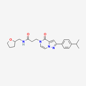 3-{4-oxo-2-[4-(propan-2-yl)phenyl]pyrazolo[1,5-a]pyrazin-5(4H)-yl}-N-(tetrahydrofuran-2-ylmethyl)propanamide