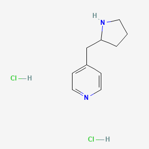 molecular formula C10H16Cl2N2 B2933609 4-[(吡咯烷-2-基)甲基]吡啶二盐酸盐 CAS No. 2228887-60-1