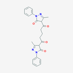 molecular formula C25H24N4O4 B293361 4,4'-(1,5-Dioxopentane-1,5-diyl)bis(3-methyl-1-phenyl-2-pyrazoline-5-one) 