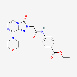 molecular formula C20H22N6O5 B2933614 ethyl 4-(2-(8-morpholino-3-oxo-[1,2,4]triazolo[4,3-a]pyrazin-2(3H)-yl)acetamido)benzoate CAS No. 1251686-41-5