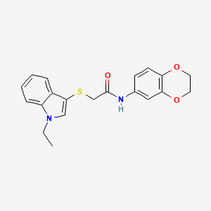 N-(2,3-dihydro-1,4-benzodioxin-6-yl)-2-(1-ethylindol-3-yl)sulfanylacetamide