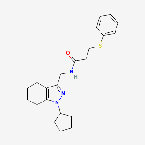 molecular formula C22H29N3OS B2933619 N-((1-cyclopentyl-4,5,6,7-tetrahydro-1H-indazol-3-yl)methyl)-3-(phenylthio)propanamide CAS No. 1448038-11-6