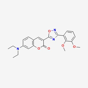 molecular formula C23H23N3O5 B2933633 7-(diethylamino)-3-[3-(2,3-dimethoxyphenyl)-1,2,4-oxadiazol-5-yl]-2H-chromen-2-one CAS No. 892757-58-3