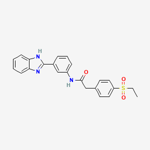 molecular formula C23H21N3O3S B2933638 N-(3-(1H-苯并[d]咪唑-2-基)苯基)-2-(4-(乙基磺酰基)苯基)乙酰胺 CAS No. 941972-25-4